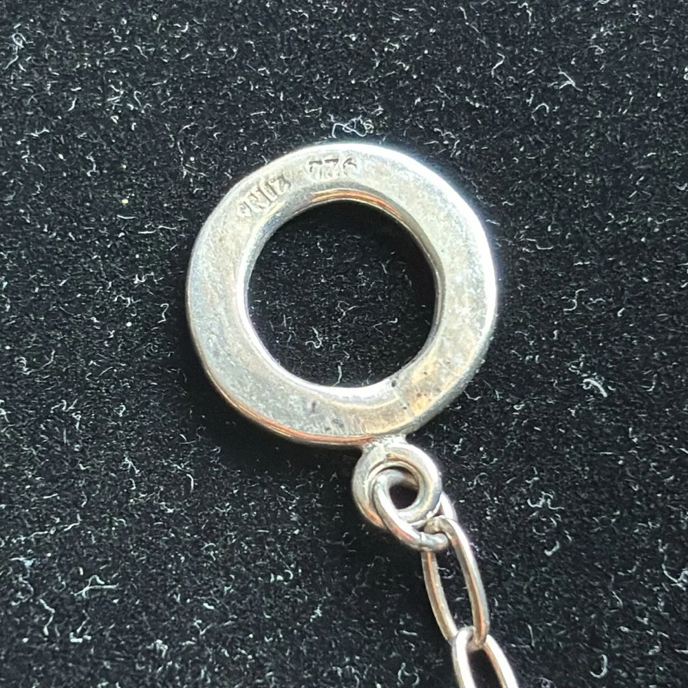 Sterling Silver .925 Hammered Three-Ring Necklace 17” - Picture 8 of 8